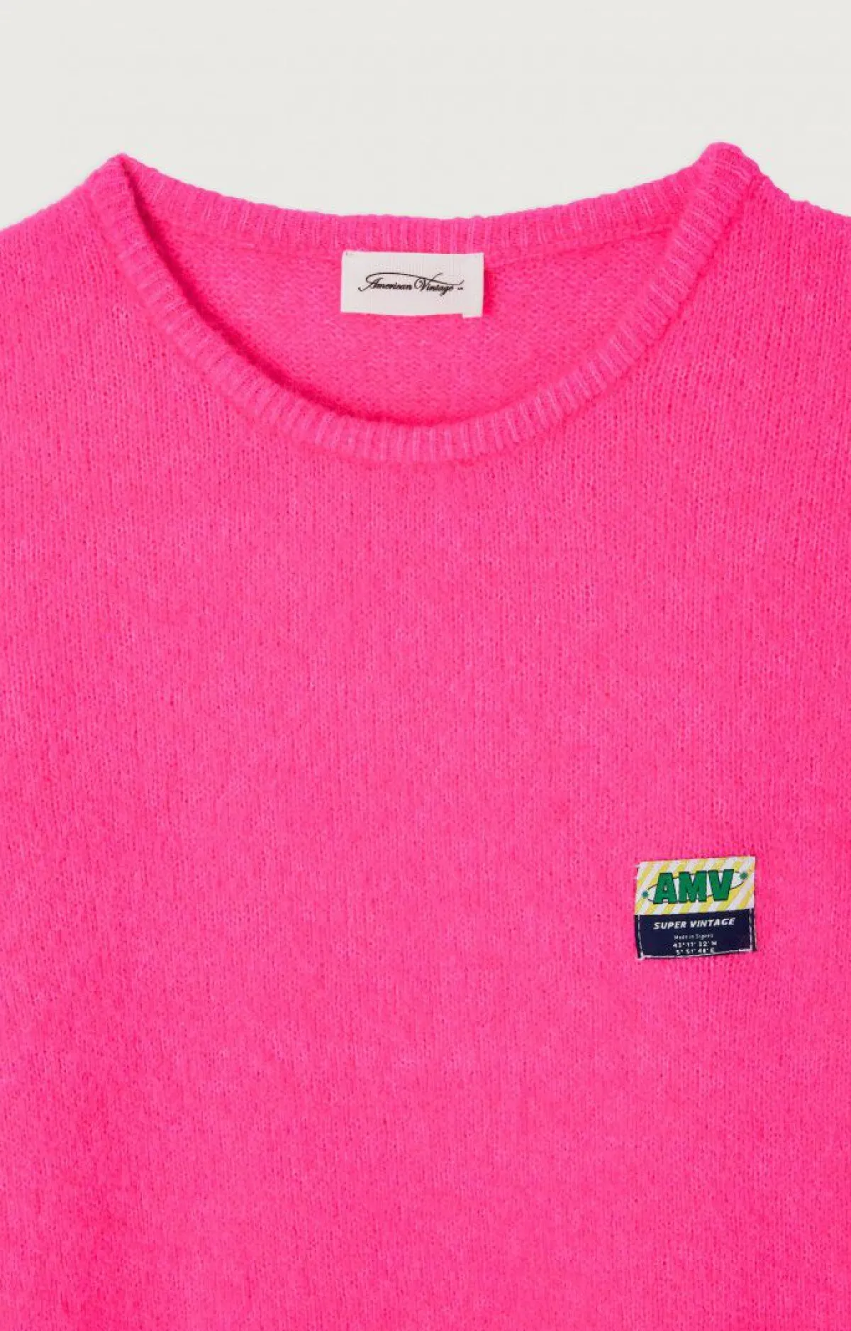 Damen American Vintage |Damenpullover Vitow Neon Pink Meliert