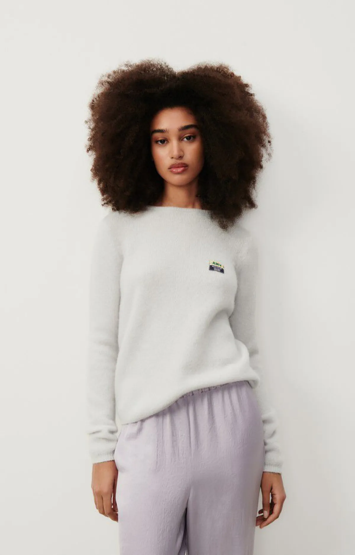 Damen American Vintage |Damenpullover Vitow Blaues Dragee Meliert