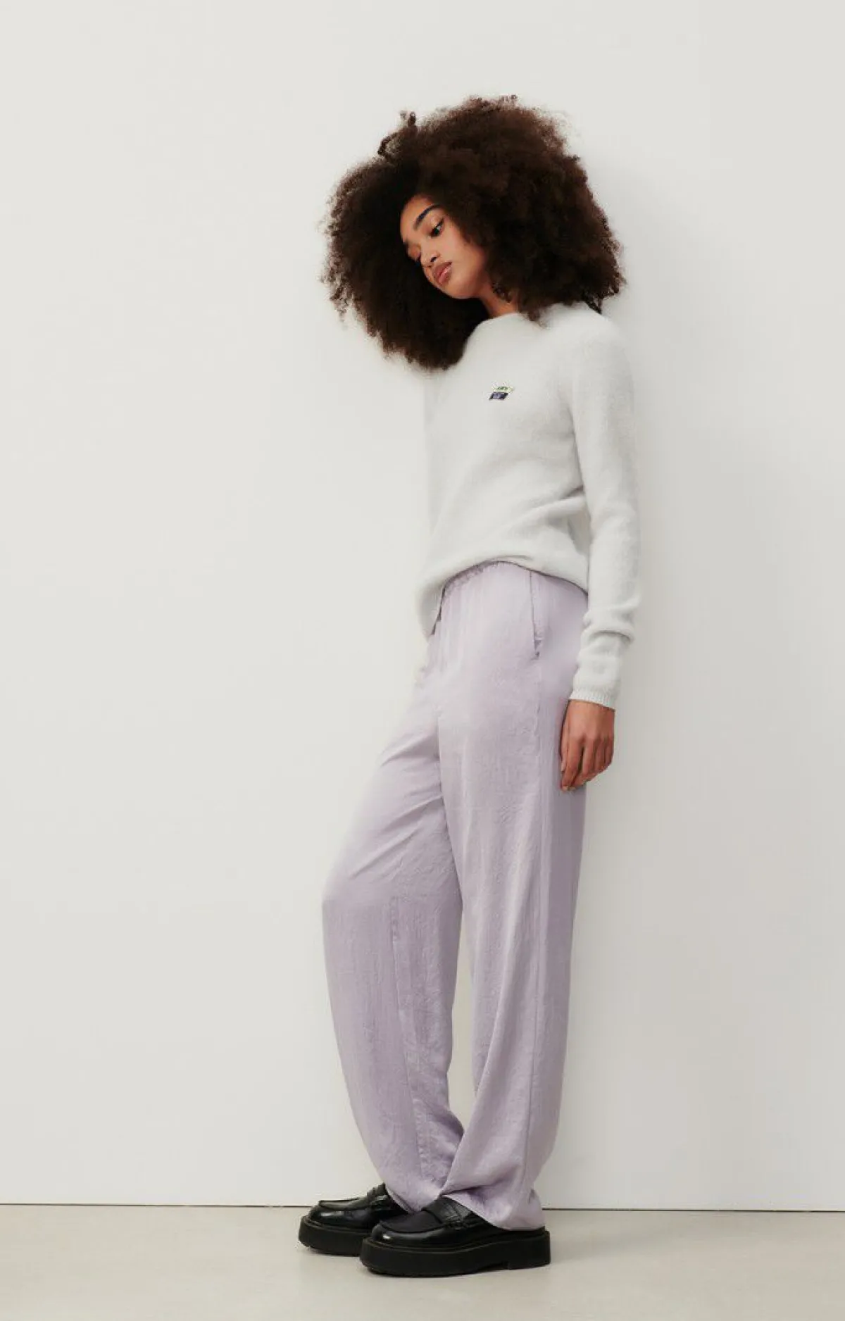 Damen American Vintage |Damenpullover Vitow Blaues Dragee Meliert