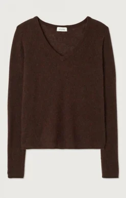 Damen American Vintage |Damenpullover Xinow Schoko Schwarz Meliert