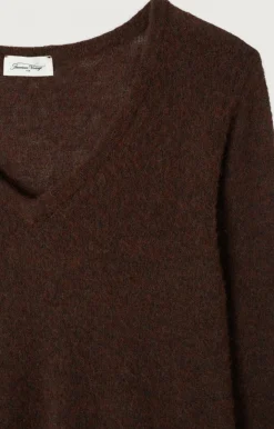 Damen American Vintage |Damenpullover Xinow Schoko Schwarz Meliert