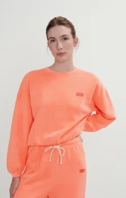 Damen American Vintage |Damensweatshirt Izubird Leuchtendes Orange