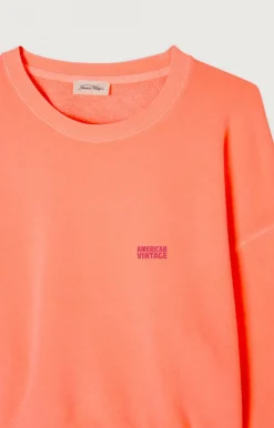 Damen American Vintage |Damensweatshirt Izubird Leuchtendes Orange
