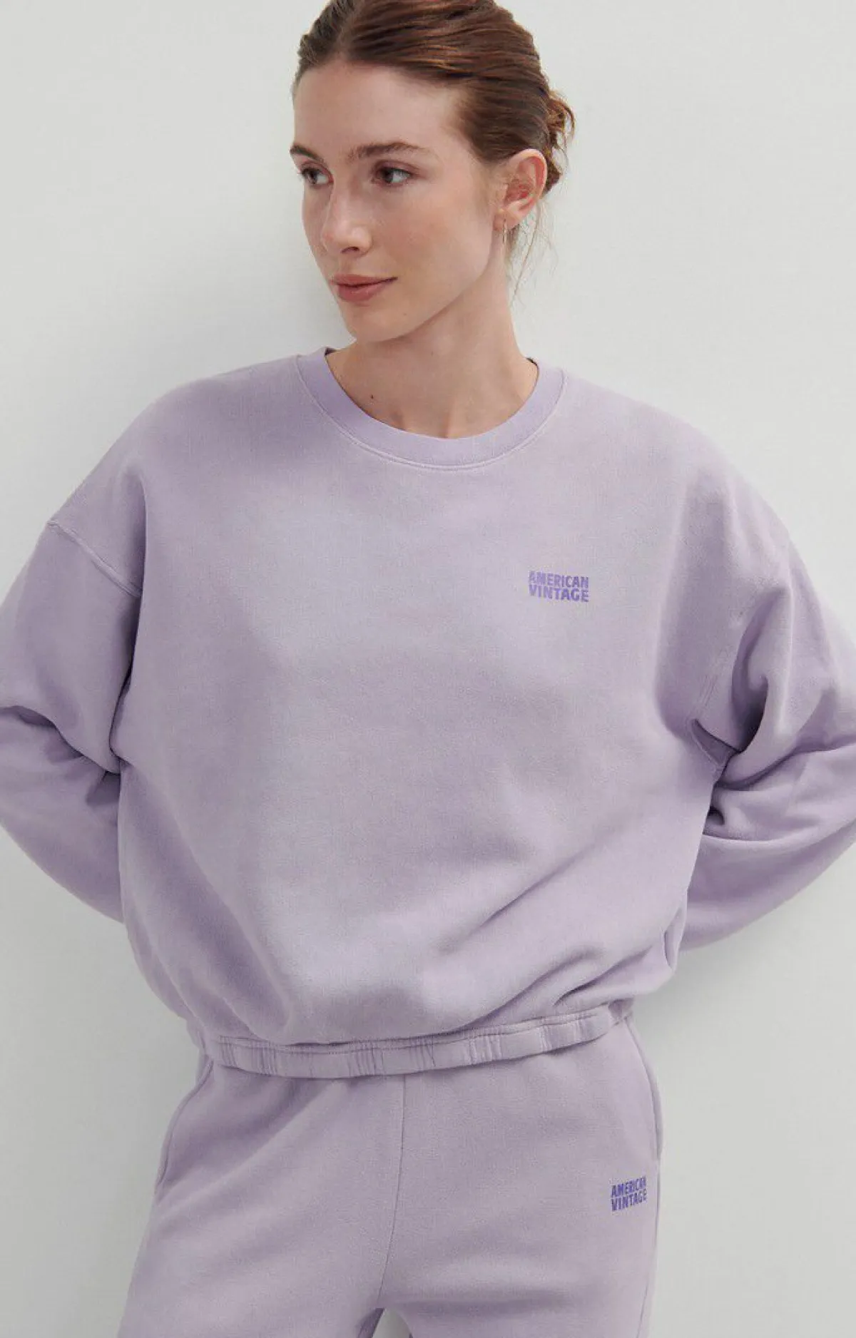 Damen American Vintage |Damensweatshirt Izubird Glyzinien Vintage