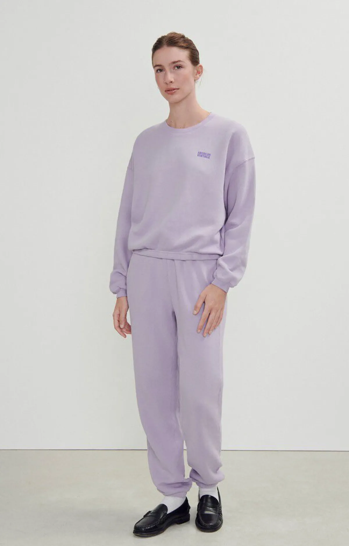 Damen American Vintage |Damensweatshirt Izubird Glyzinien Vintage
