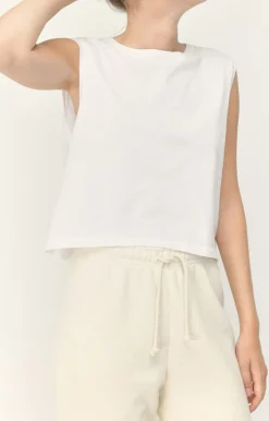 Damen American Vintage |Damentanktop Vegiflower Weiss