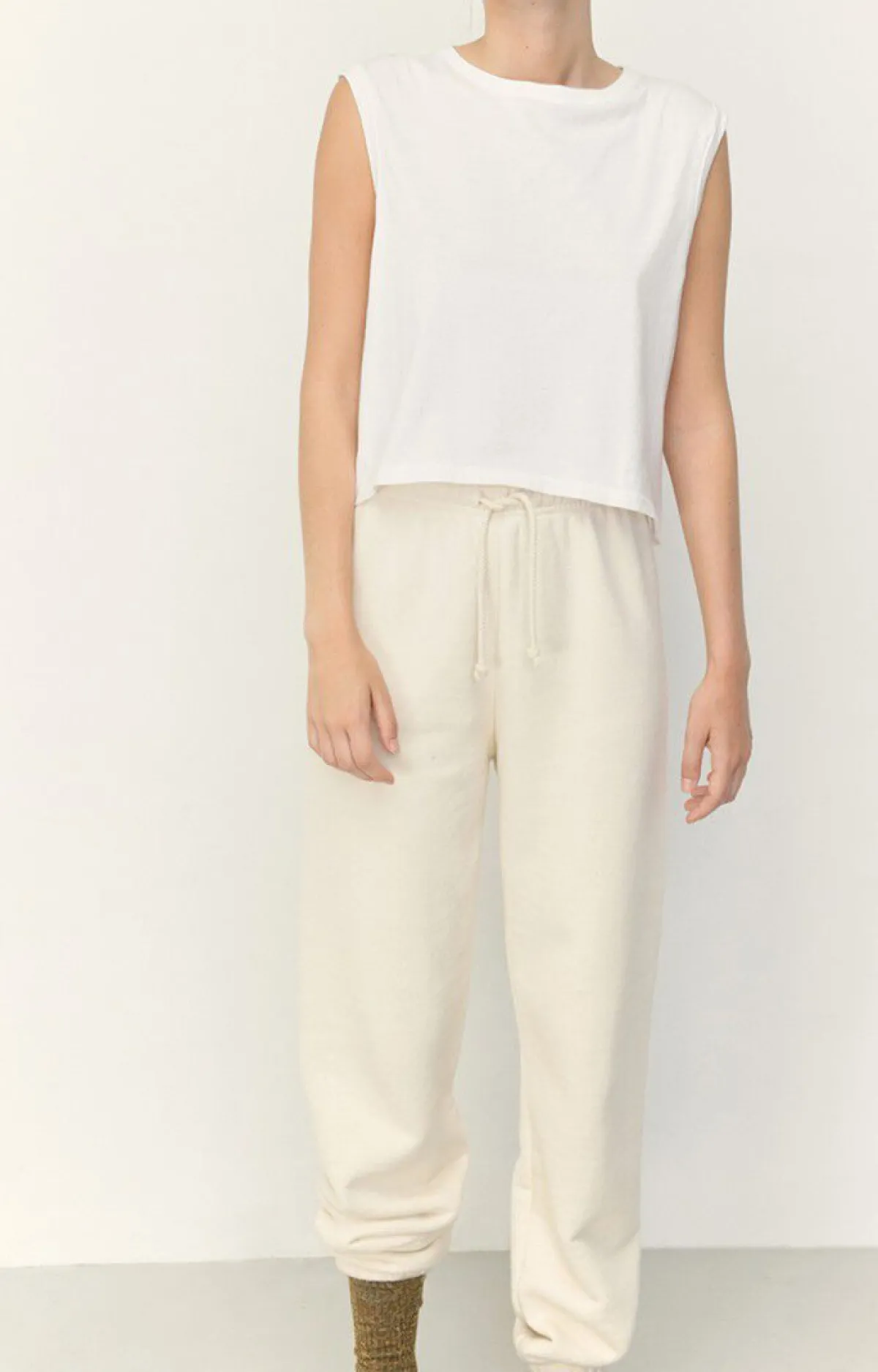 Damen American Vintage |Damentanktop Vegiflower Weiss