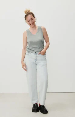 Damen American Vintage |Damentop Jacksonville Grau Meliert