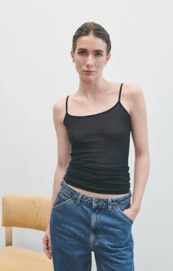 Damen American Vintage |Damentop Massachusetts Schwarz