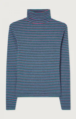 Damen American Vintage |Damen-T-Shirt Asiloo Dreifarbige Streifen