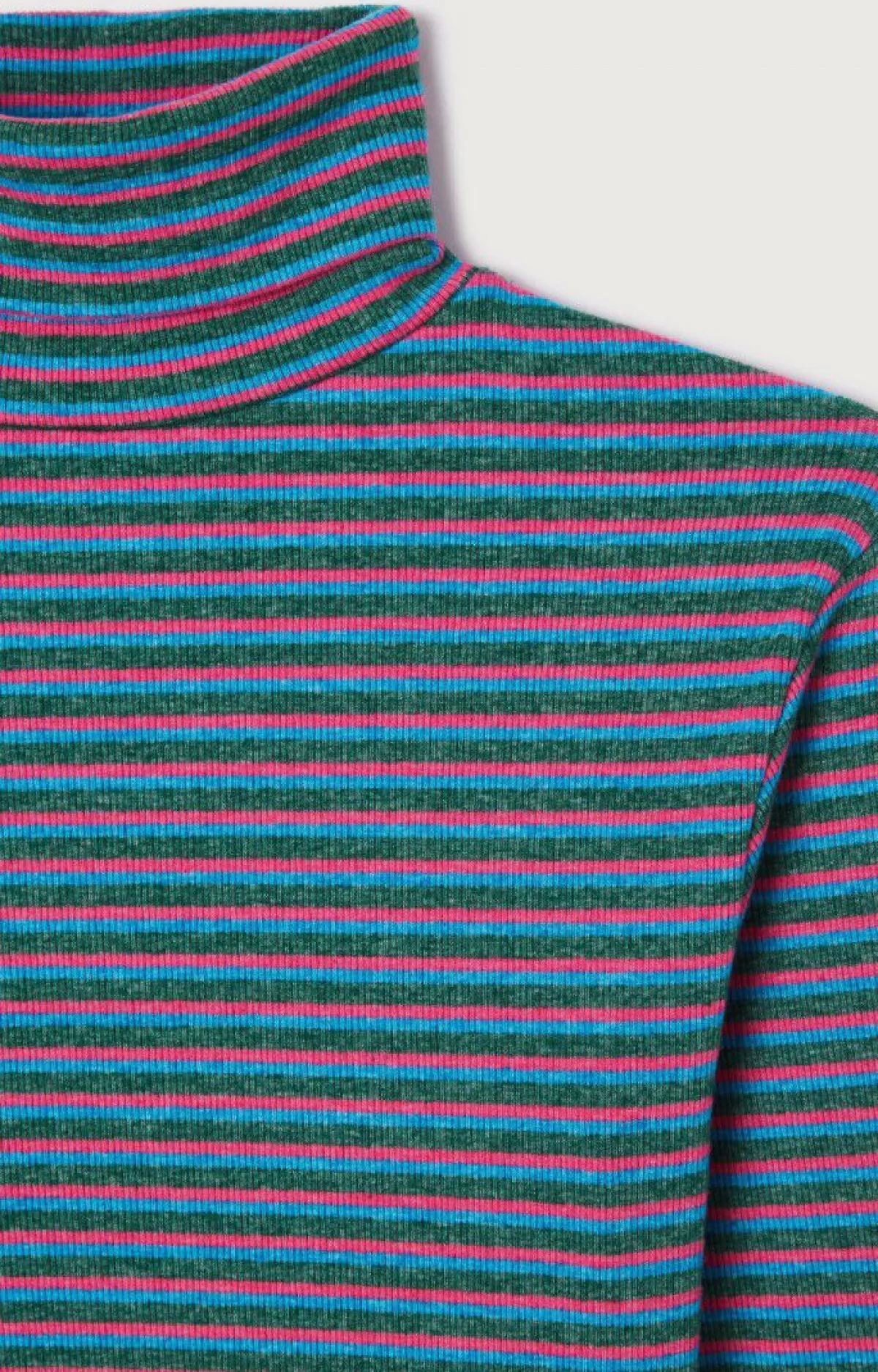 Damen American Vintage |Damen-T-Shirt Asiloo Dreifarbige Streifen