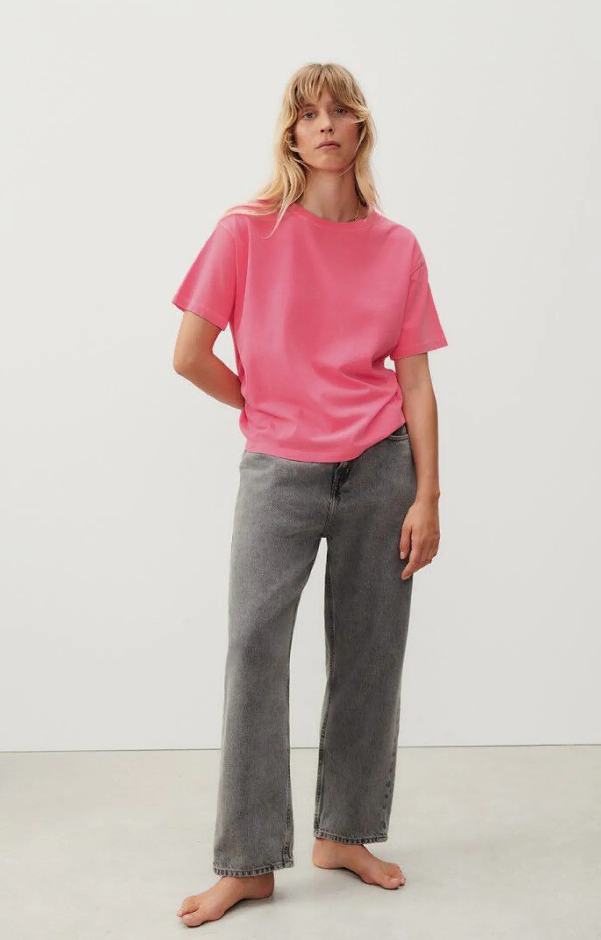 Damen American Vintage |Damen-T-Shirt Fizvalley Neonpink