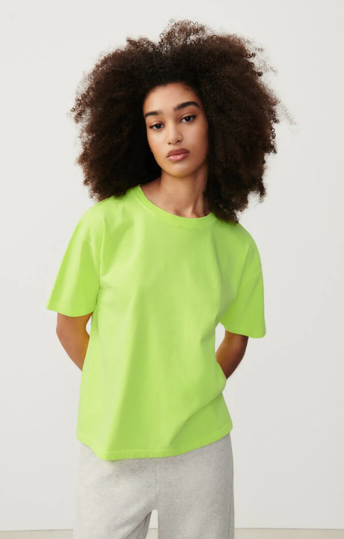 Damen American Vintage |Damen-T-Shirt Fizvalley Neongelb