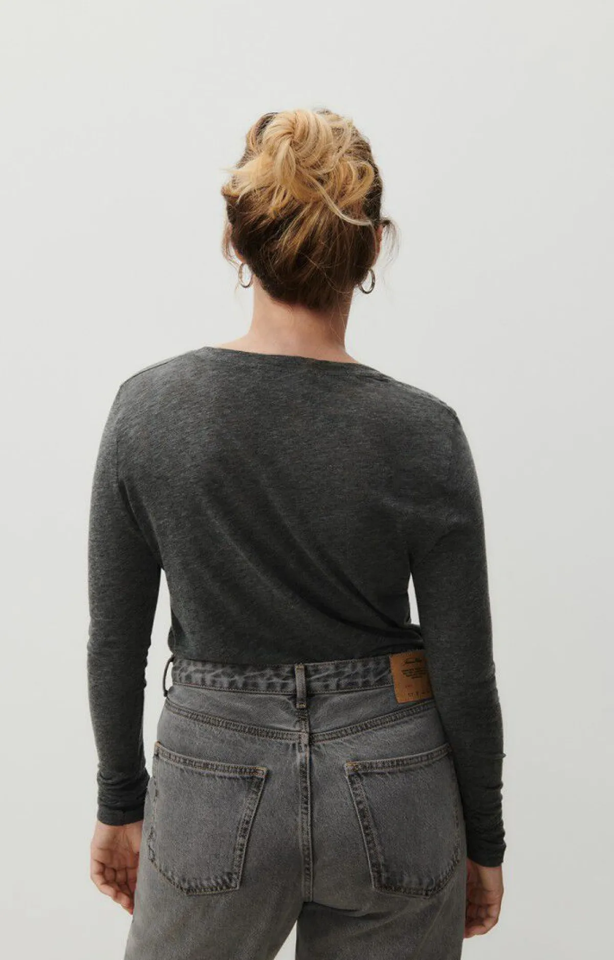 Damen American Vintage |Damen-T-Shirt Jacksonville Anthrazit Meliert