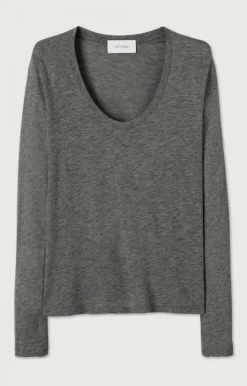 Damen American Vintage |Damen-T-Shirt Jacksonville Anthrazit Meliert