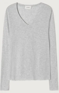 Damen American Vintage |Damen-T-Shirt Jacksonville Vlies Meliert
