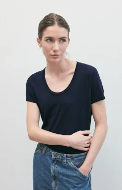 Damen American Vintage |Damen-T-Shirt Jacksonville Navy