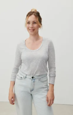 Damen American Vintage |Damen-T-Shirt Jacksonville Vlies Meliert