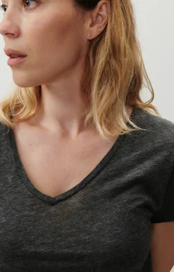 Damen American Vintage |Damen-T-Shirt Jacksonville Anthrazit Meliert