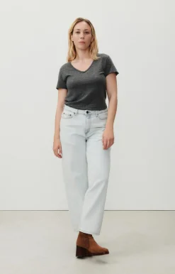 Damen American Vintage |Damen-T-Shirt Jacksonville Anthrazit Meliert