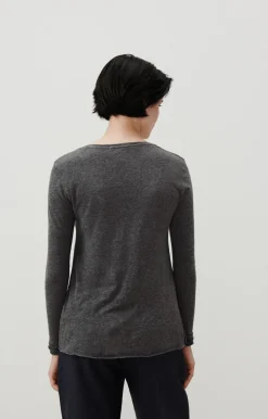 Damen American Vintage |Damen-T-Shirt Jacksonville Anthrazit Meliert