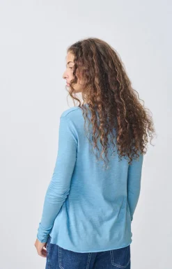 Damen American Vintage |Damen-T-Shirt Jacksonville Blaulich Vintage
