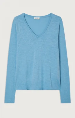 Damen American Vintage |Damen-T-Shirt Jacksonville Blaulich Vintage