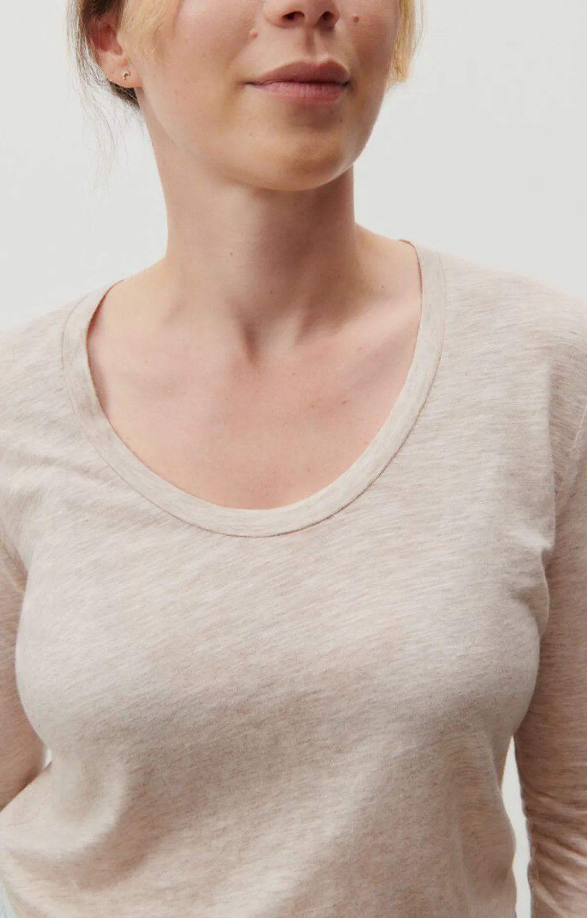 Damen American Vintage |Damen-T-Shirt Jacksonville Creme Meliert