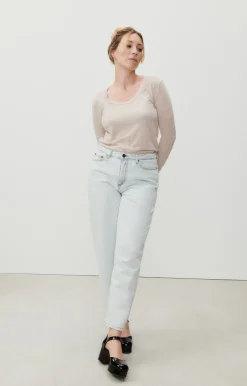 Damen American Vintage |Damen-T-Shirt Jacksonville Creme Meliert