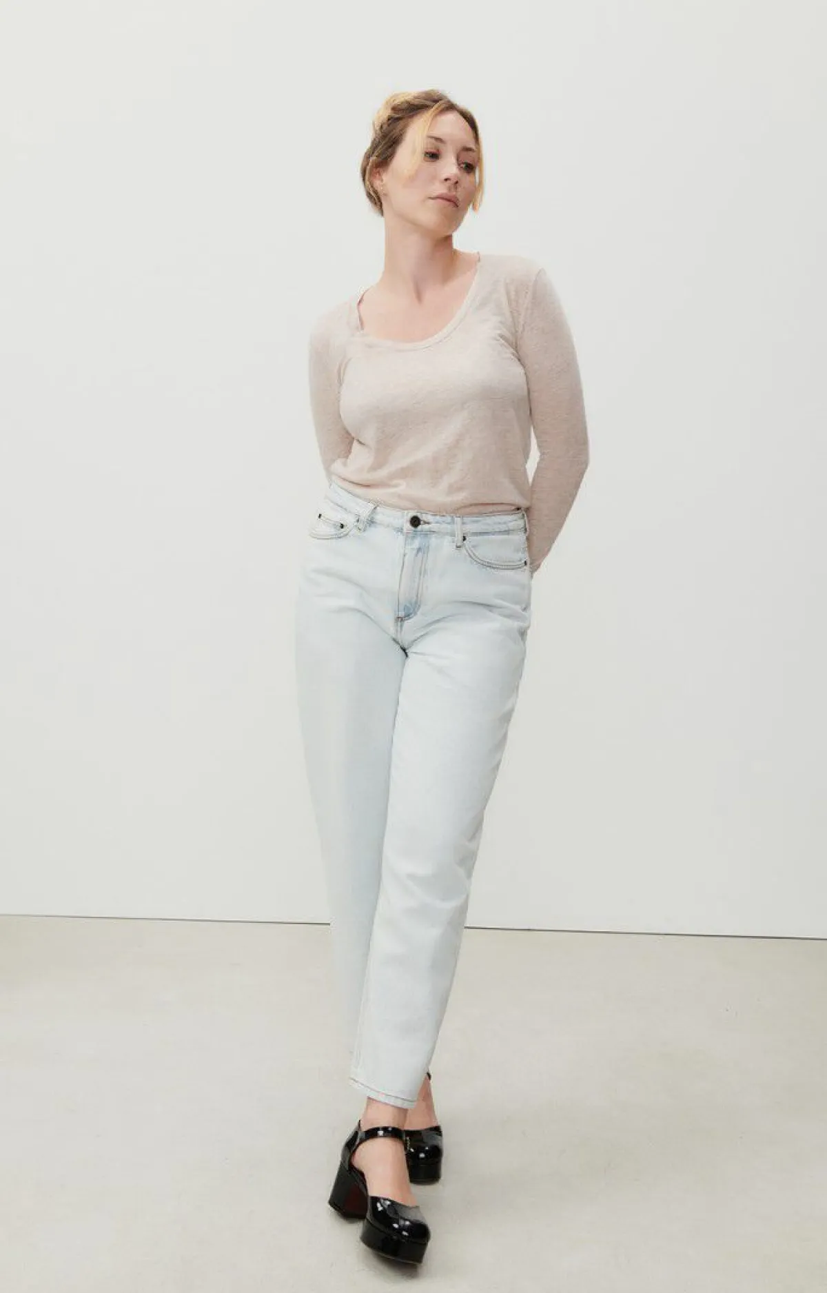Damen American Vintage |Damen-T-Shirt Jacksonville Creme Meliert