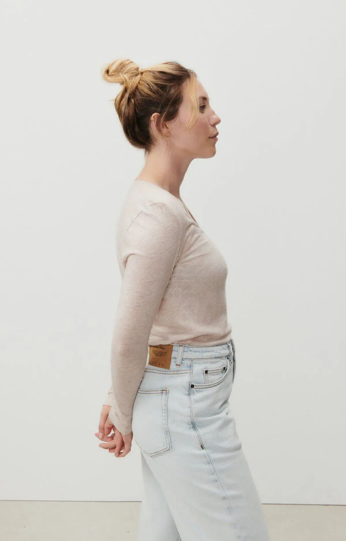 Damen American Vintage |Damen-T-Shirt Jacksonville Creme Meliert