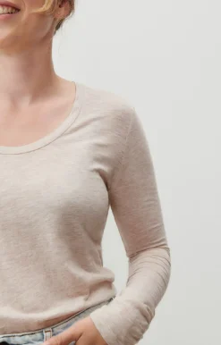 Damen American Vintage |Damen-T-Shirt Jacksonville Creme Meliert