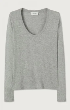 Damen American Vintage |Damen-T-Shirt Jacksonville Grau Meliert