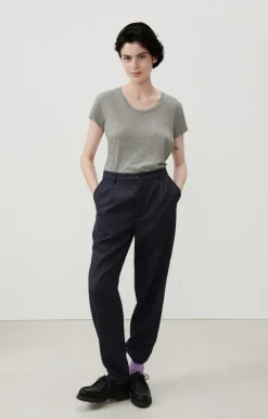 Damen American Vintage |Damen-T-Shirt Jacksonville Grau Meliert