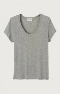 Damen American Vintage |Damen-T-Shirt Jacksonville Grau Meliert