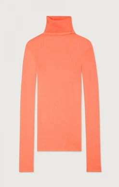 Damen American Vintage |Damen-T-Shirt Massachusetts Leuchtendes Orange