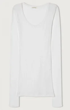 Damen American Vintage |Damen-T-Shirt Massachusetts Weiss