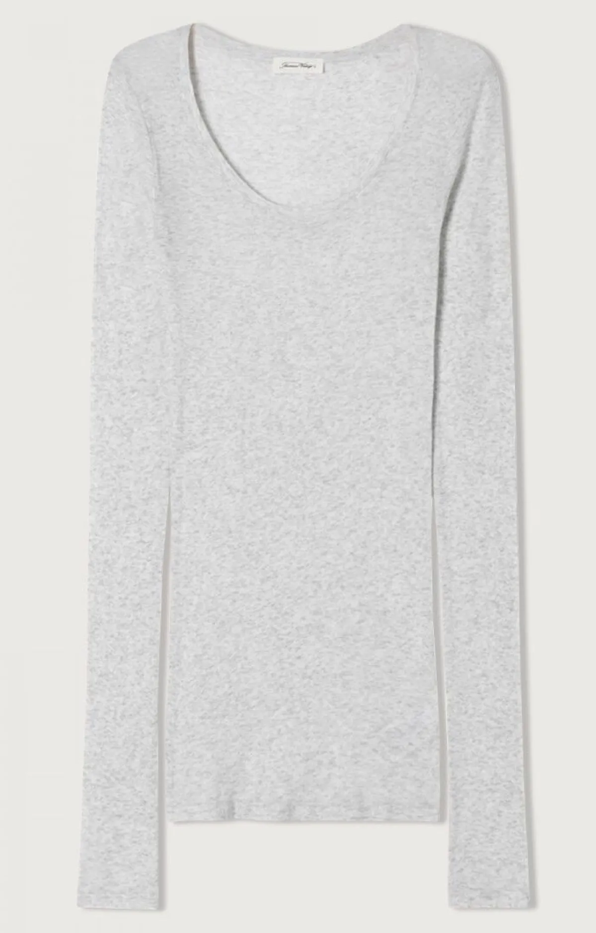 Damen American Vintage |Damen-T-Shirt Massachusetts Grau Meliert