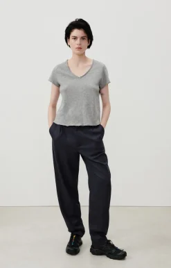 Damen American Vintage |Damen-T-Shirt Sonoma Grau Meliert