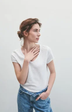 Damen American Vintage |Damen-T-Shirt Sonoma Weiss
