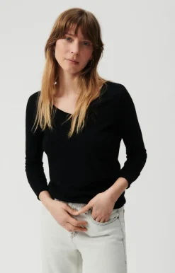 Damen American Vintage |Damen-T-Shirt Sonoma Schwarz