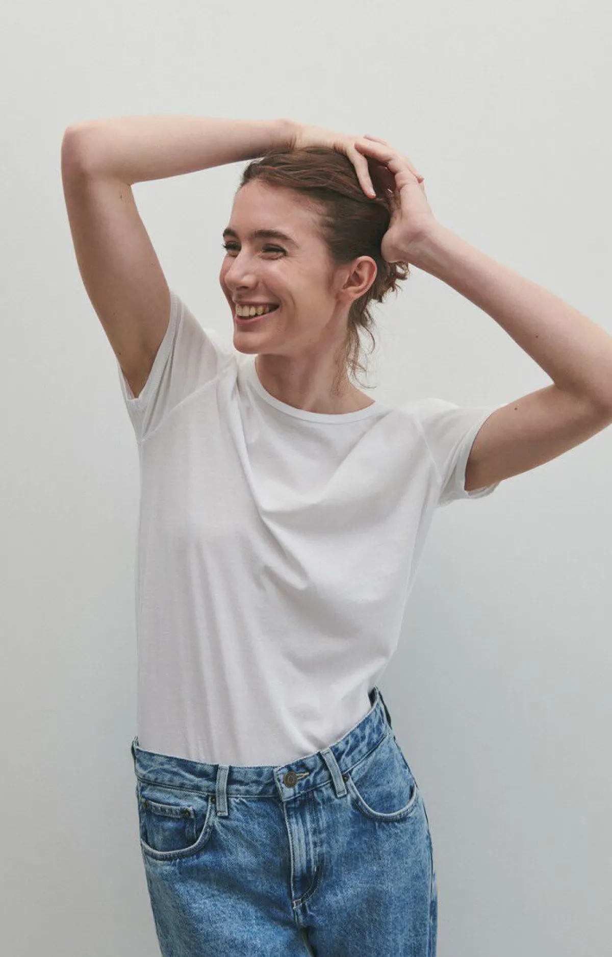 Damen American Vintage |Damen-T-Shirt Vegiflower Weiss