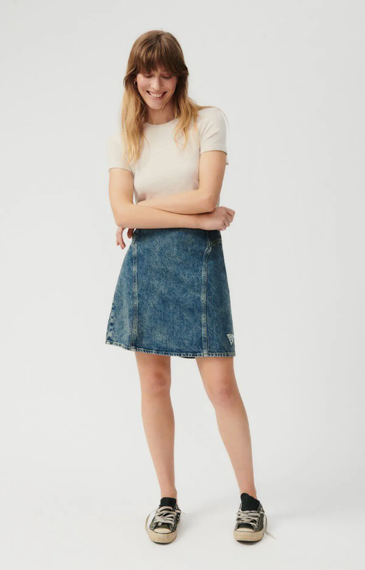 Damen American Vintage |Damen-T-Shirt Ypawood Grau Meliert