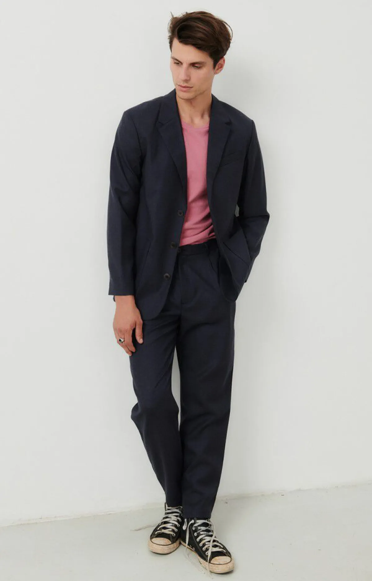 Herren American Vintage |Herrenblazer Tabinsville Navy Meliert