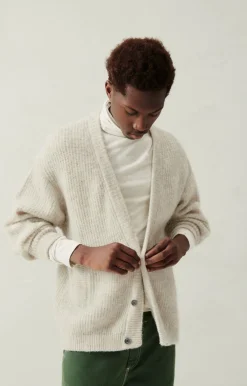 Herren American Vintage |Herrencardigan East Pulverschnee Meliert
