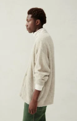 Herren American Vintage |Herrencardigan East Pulverschnee Meliert