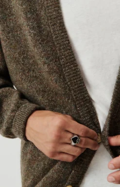 Herren American Vintage |Herrencardigan Pyatury Braun Multimeliert