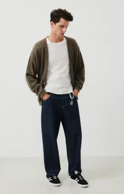 Herren American Vintage |Herrencardigan Pyatury Braun Multimeliert