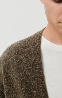 Herren American Vintage |Herrencardigan Pyatury Braun Multimeliert