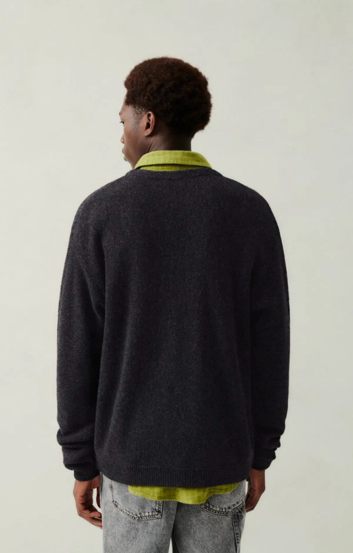 Herren American Vintage |Herrencardigan Voxybay Anthrazit Meliert